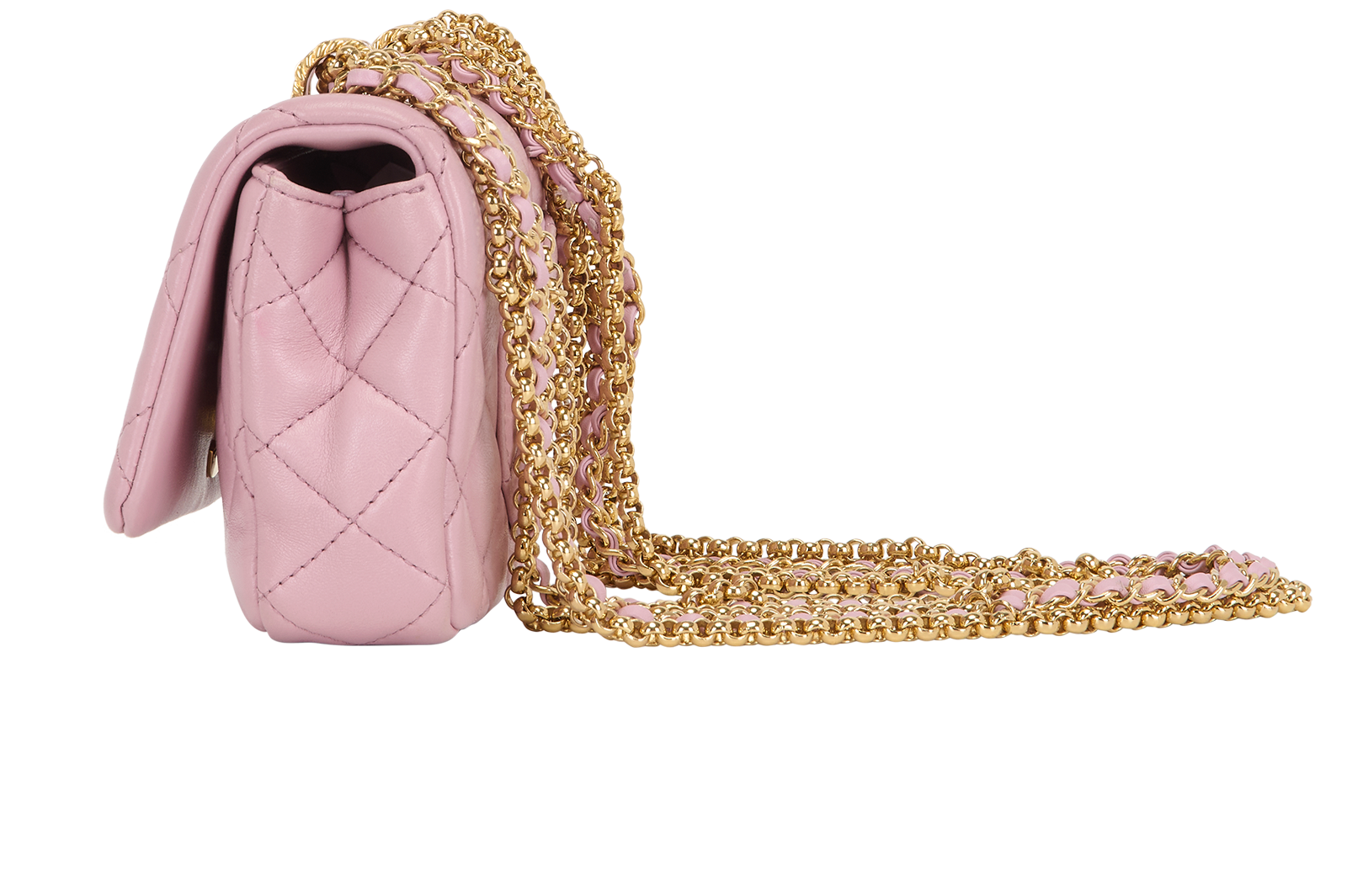 Triple Chain Single Flap, &pound;2,950, Handbags, Pink, Leather, Bottom view